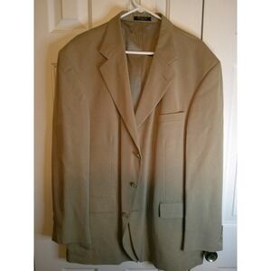 Oscar de la Renta Tencel Blazer Sport Coat Two‎ Button Tan Mens Size 48R